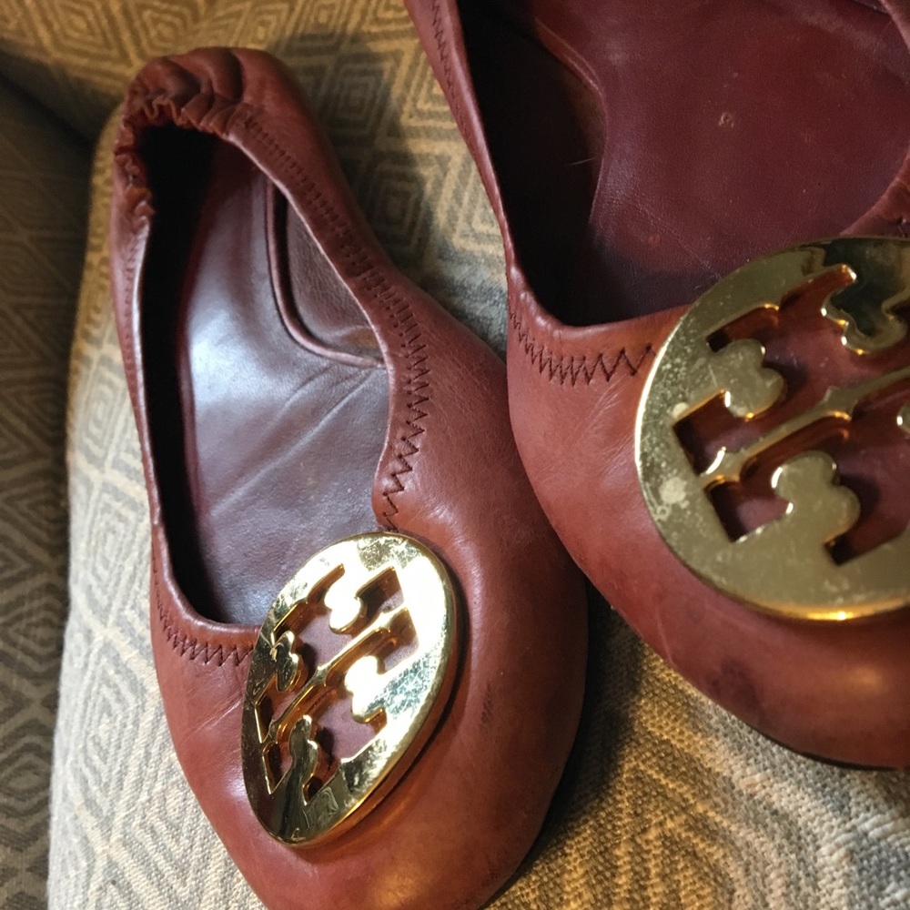 Tory Burch Cranberry Reva Flats 8 - Picture 3 of 5
